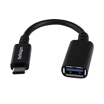 （まとめ）StarTech USBType-C-USB3.0 タイプA変換アダプタ Type-C(24ピン)オス-タイプA(9ピン)メス 15cm ブラックUSB31CAADP 1個【×3セット】