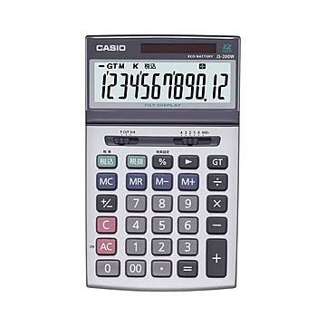 (まとめ）カシオ CASIO 本格実務電卓 12桁 ジャストサイズ JS-200W-N 1台【×3セット】