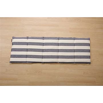 シンプルなデザインのネイビーボーダー椅子用クッション 約43×130cm 素材は綿100%