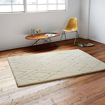 東リ デザインラグ TOR4308 約140×200cm アイボリー ベニワレン風