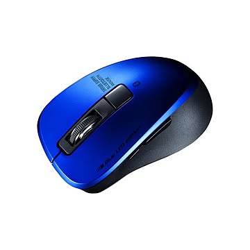 サンワサプライ 静音Bluetooth 5.0 ブルーLEDマウス（5ボタン・ブルー） MA-BTBL155BL