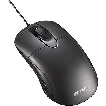 バッファロー 有線光学式 3ボタン 防水防塵マウス ブラック 簡易包装 BSMOUWPBKZ