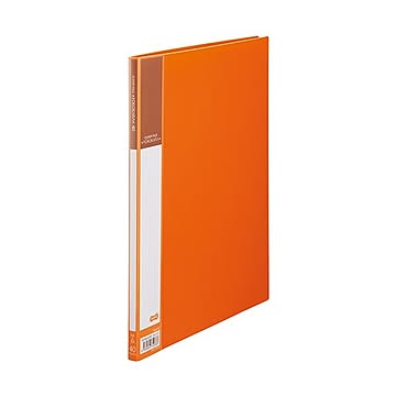 (まとめ) TANOSEE書類が入れやすいクリヤーファイル「ヨコカラ」 A4タテ 40ポケット 背幅11mm オレンジ 1冊  【×30セット】