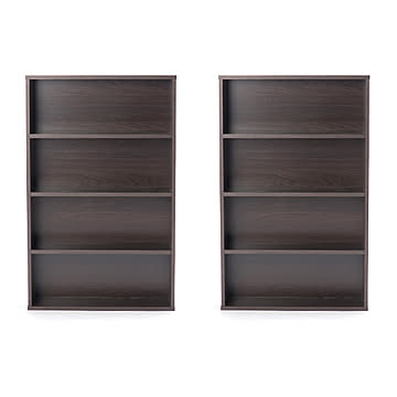 コミック棚600(2個組) 【ブラウン】  本棚 2台セット コミック棚 幅60cm 奥行16cm 4段  コミックラック キャビネット シ