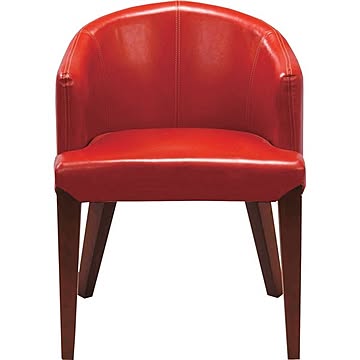 レトロ調ダイニングチェア 座面高44cm レッド HOC-55RD