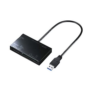 (まとめ）サンワサプライ USB3.0カードリーダー ブラック ADR-3ML35BK 1個【×3セット】