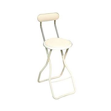 折りたたみ椅子 幅35cm バニラホワイト×ミルキーホワイト 日本製 スチール 完成品 1脚販売 リビング 在宅ワーク