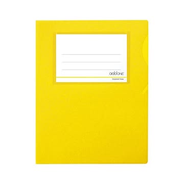 （まとめ） アドワン ワイド＆ハーフフォルダー 一件楽着(R) A4判タテ型（タイトルポケット付） AD-2406-50 イエロー 1枚入 【×30セット】