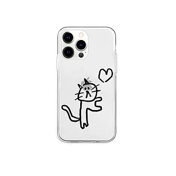 AKAN ソフトクリアケース for iPhone 13 Pro ネコハート AK21015i13P