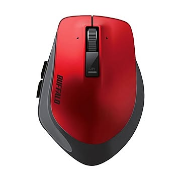 (まとめ) バッファロー 無線 BlueLEDプレミアムフィットマウス Mサイズ レッド BSMBW500MRD 1個 【×5セット】