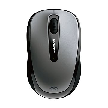 （まとめ）マイクロソフト ワイヤレス モバイルマウス 3500 ユーロシルバー GMF-00423 1個【×3セット】