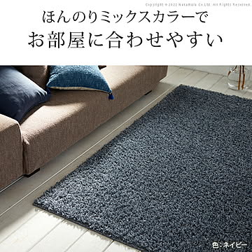 ナカムラ 長方形 抗菌シャギーラグ-アイラ 130x190cm