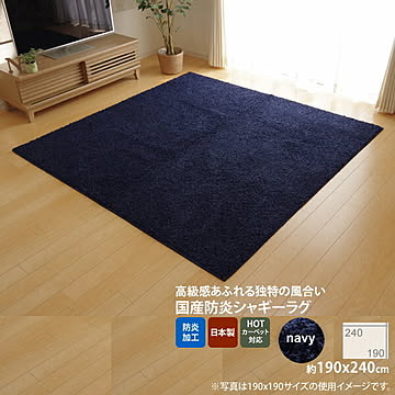 イケヒコ・コーポレーション シャンゼリゼ ラグ 190×240cm ネイビー 4722119