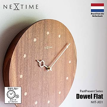 NEXTIME ネクスタイム PastPresent Series DOWEL FLAT ダボ フラット (掛時計/スイープムーブメント) NXT-J031 掛け時計 壁掛け時計 スイープセコンド