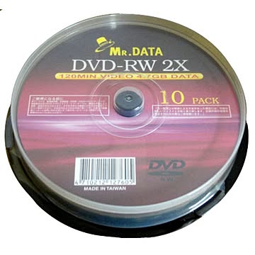 データ用DVD-RW 4.7GB 2倍速 10枚 DVD-RW47-2X10PS×20P 20個セット