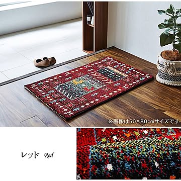 イケヒコ・コーポレーション イビサ 玄関マット 50×80cm レッド 2048839