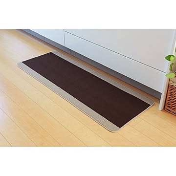 ブラウン 約67×180cm 厚み約7mm 洗える 防滑加工 キッチンマット