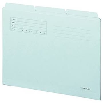 （まとめ） TANOSEE カットフォルダー3山 A4 ブルー 1組（3冊） 【×20セット】