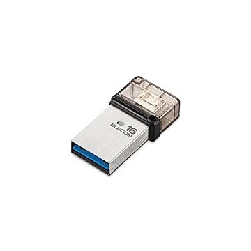 （まとめ） エレコム USBメモリー／OTGメモリ／USB3.1（Gen1）対応／microB端子／16GB MF-SEU3016GSV 【×2セット】