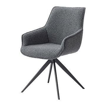 ダイニングチェア 回転 座面高48cm デスクチェア チェア 椅子 ファブリック ブークレ シンプル モダン PC-182