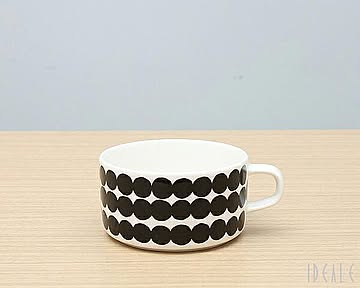 マリメッコ シイルトラプータルハ ティーカップ 250ml ブラック marimekko SIIRTOLAPUUTARHA