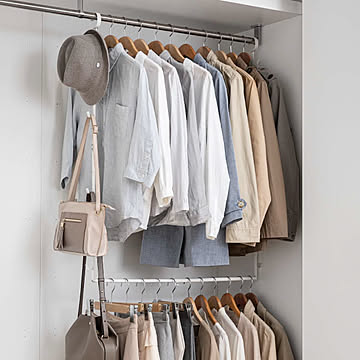  山崎実業 伸縮収納力アップ2段ハンガー スマート smart 