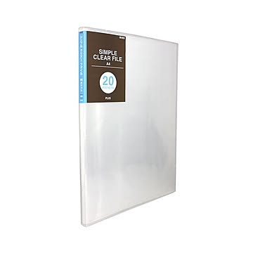 （まとめ）プラス シンプルクリアーファイルA4タテ 20ポケット 背幅10mm クリアー FC-220SC 1冊 【×30セット】