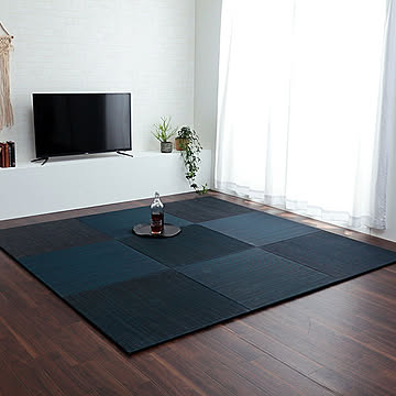 イケヒコ・コーポレーション 美畳 70×70cm 9P ネイビー グレー 8636040