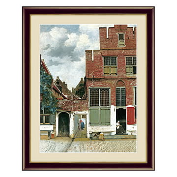 アート 額絵 デルフトの小路 フェルメール 本紙サイズ F4(約31x23cm) 額サイズ 42x34cm 三幸