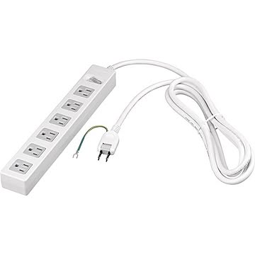 バッファロー（サプライ） 3ピン式電源タップ 集中スイッチ 2重構造 6個口/2.5m ホワイト BTSWTJ3625WH