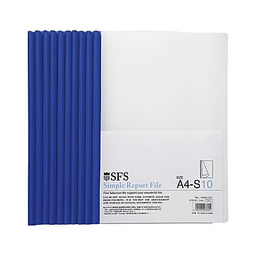 （まとめ） たんぽぽ レポートファイル A4判タテ型 S 109991091 ブルー 10冊入 【×10セット】