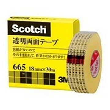 （まとめ）スリーエム 3M 透明両面テープ 665-1-18 18mm×30m×2セット