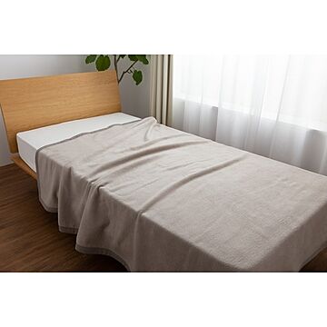 シルク100％ 毛布/寝具 【シングル グレージュ】 約140×200cm 日本製 吸湿性抜群 NIKKE×Niceday 〔ベッドルーム〕