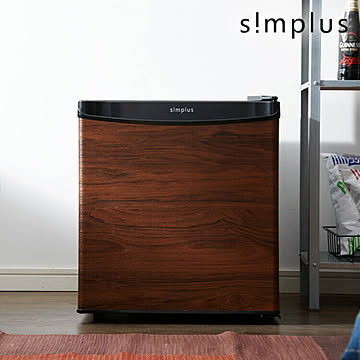 Simplus 1ドア冷蔵庫 45L SP-47L1-WD 霜取り機能付 ダークウッド