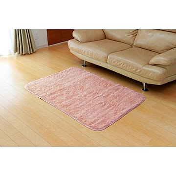 フィラメント素材 ホットカーペット対応 ルームマット フィリップ ピンク 92×130cm