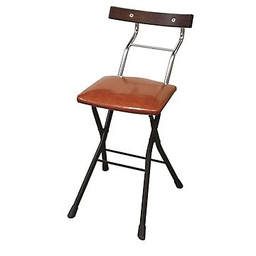 ロイドチェア 折りたたみ椅子 日本製 スチールパイプ リザードブラウン×ブラック＋ダークブラウン 幅36cm