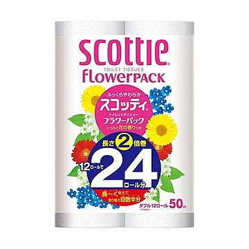 日本製紙クレシア スコッティ 2倍巻き 50m 1パック 12ロール ×10セット