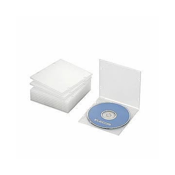(まとめ)エレコム Blu-ray/DVD/CDケース(スリム/PP/1枚収納) CCD-JPCS10CR×5セット