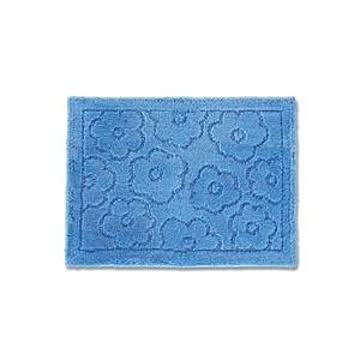 サニー バスマット 30個セット 花柄 ブルー 約36×55cm 吸水 抗菌 防臭 乾度良好