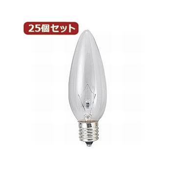 YAZAWA 25個セット シャンデリア球60Wクリア口金E14 C321460CX25