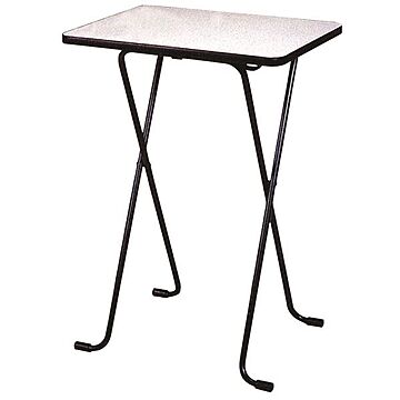 シンプル 折りたたみテーブル ハイタイプ 幅60cm ニューグレー×ブラック 日本製 メラミン天板付き