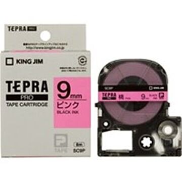 (業務用5セット) キングジム テプラPROテープ/ラベルライター用テープ 幅：9mm SC9P 桃に黒文字