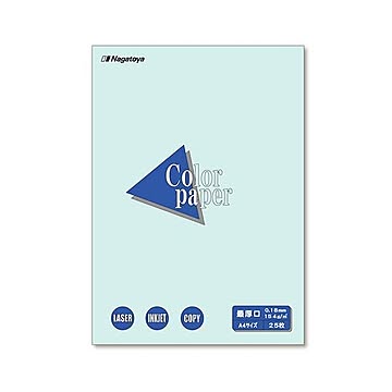 （まとめ）長門屋商店 Color Paper A4最厚口 水 ナ-3510 1冊(25枚) 【×20セット】