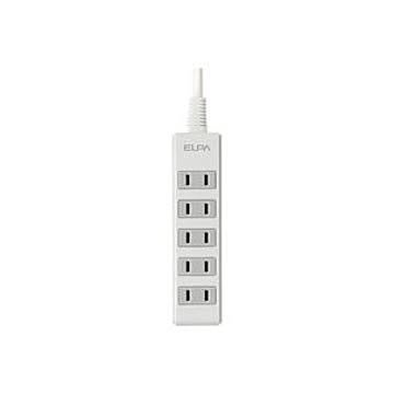 （まとめ）朝日電器 ELPA OAタップ5個口5m LPT-505N（W） 【×5セット】