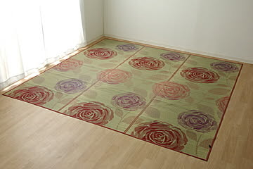 純国産 い草花ござカーペット ラビアンス 約174×261cm 江戸間3畳