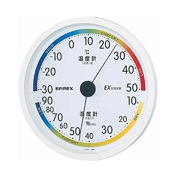 (まとめ)EMPEX 温度・湿度計 エスパス 温度・湿度計 壁掛用 TM-2331 ホワイト×3セット