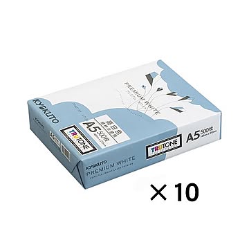 （まとめ） キョクトウ・アソシエイツ プレミアムコピー用紙 プレミアムホワイト PPCKA5 500枚×10冊入 【×3セット】