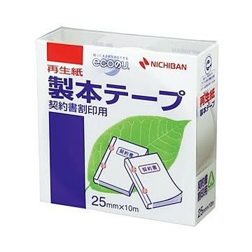 (まとめ) ニチバン 製本テープ＜再生紙＞契約書割印用 25mm×10m 白 BK-2534 1巻 【×30セット】