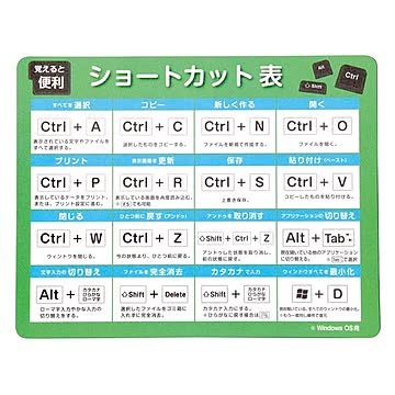 （まとめ）マウスパッドショートカット表付【×30セット】