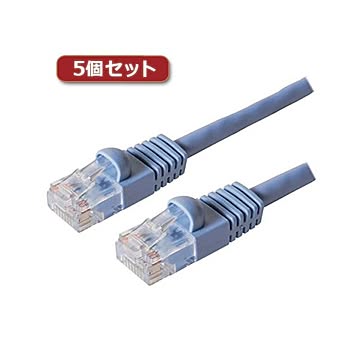 5個セット ミヨシ カテ6ストレ-トLANケーブル 10m ブル- TWN-610BLX5